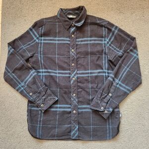 The North Face Flannel Shirt Men's Medium Blue Plaid Cotton Long Sleeve